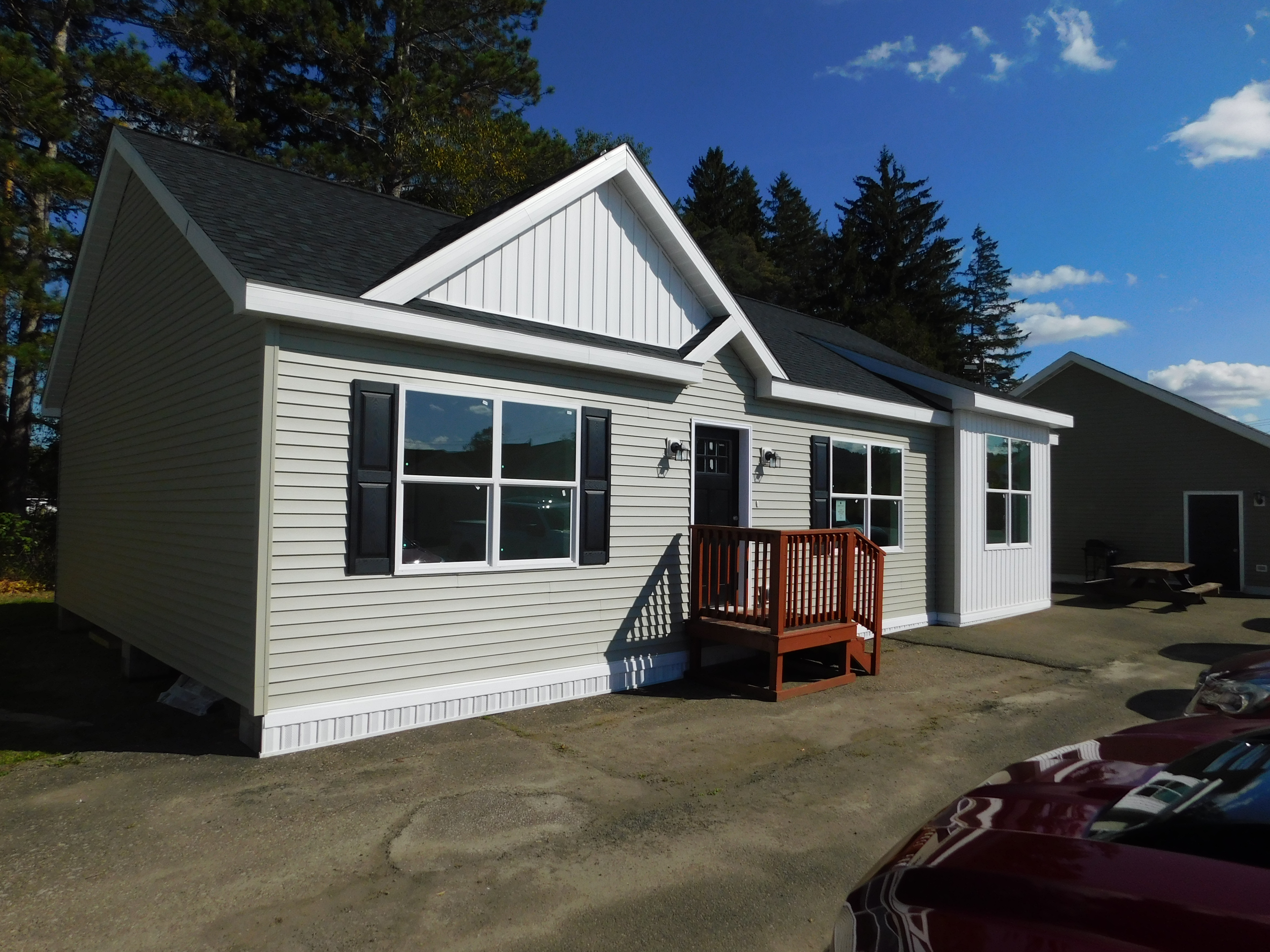 Dormer with return and vertical siding